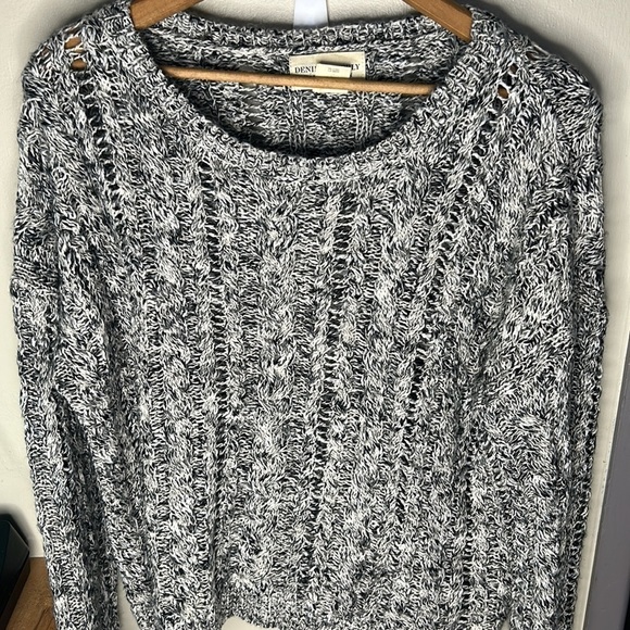 DENIM & SUPPLY RALPH LAUREN Gray and White Marled Open Knit Sweater Size XL - Picture 14 of 15
